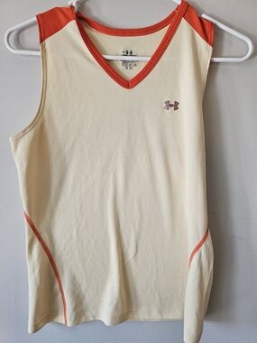 Under Armour Cream Tank Top with Orange Trim